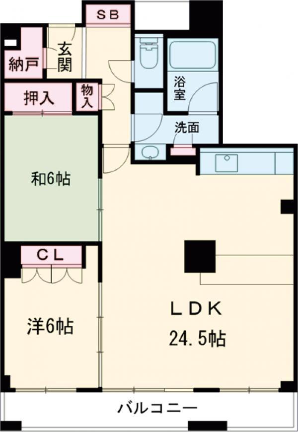 高崎タワー21(2LDK/19階)の間取り写真