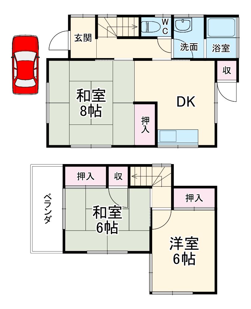 相模線 寒川駅 徒歩13分 2階建 築49年(3DK)の間取り写真