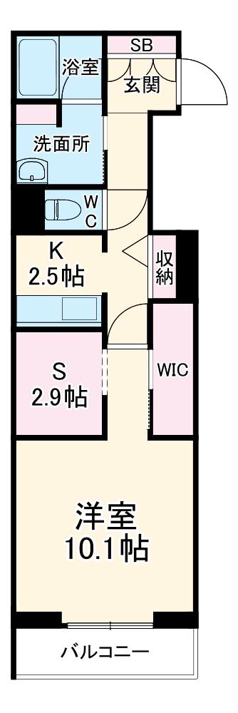 ルーチェⅦ(1SK/1階)の間取り写真
