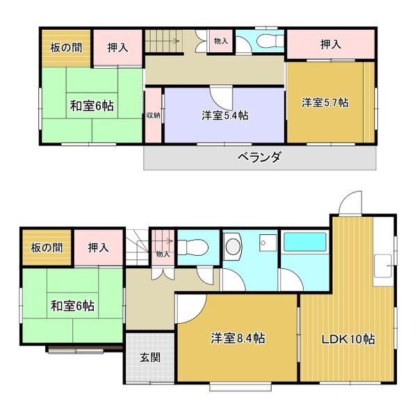 南海電鉄泉北線 和泉中央駅 徒歩28分 2階建 築43年(5LDK)の間取り写真
