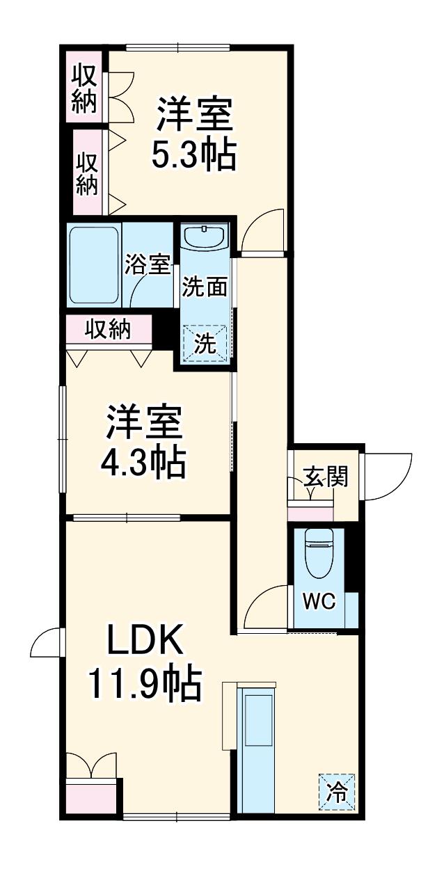 MAISON ASUKA Ⅲ(1LDK/1階)の間取り写真