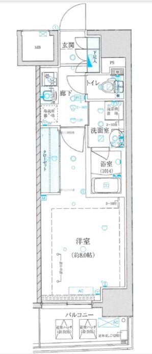 ベルシード横濱大通公園(1K/9階)の間取り写真