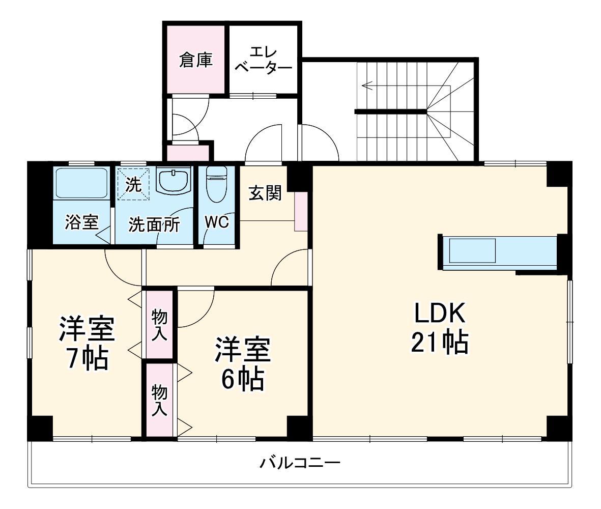 垣戸マンション(2SLDK/4階)の間取り写真