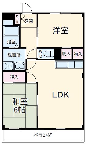 セシール(2LDK/3階)の間取り写真