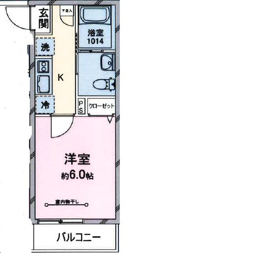 パル川越(1K/2階)の間取り写真