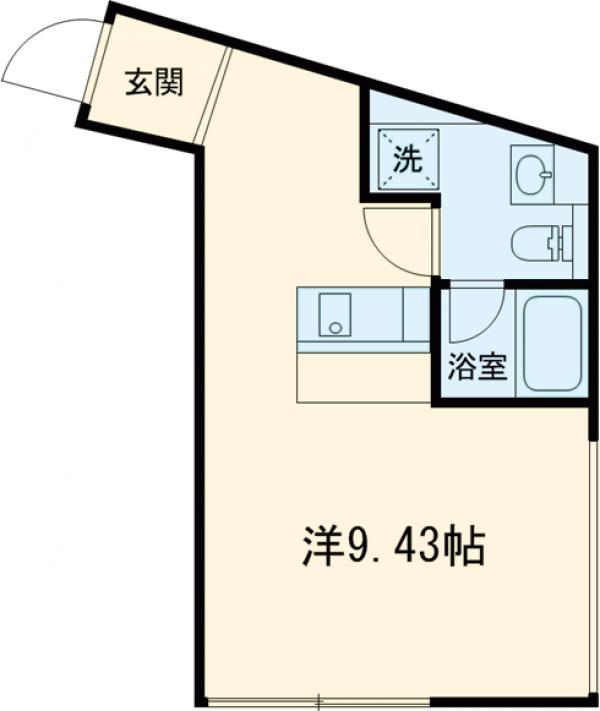 TRIAS351(ワンルーム/3階)の間取り写真