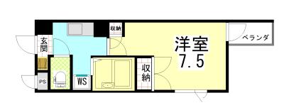 デプレ北野(1K/3階)の間取り写真