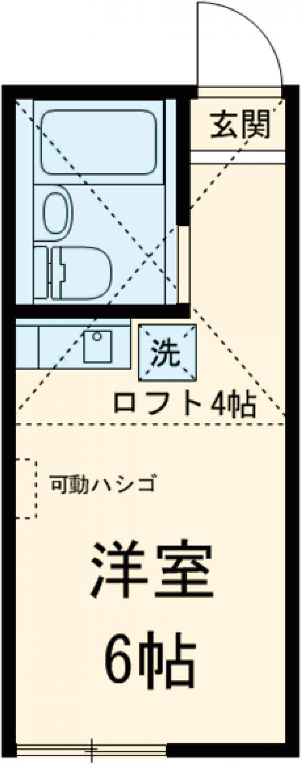 ユナイト大倉山デヴィトリー(ワンルーム/2階)の間取り写真