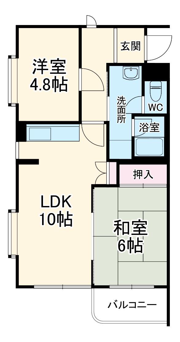 チェリーハイム2(2LDK/2階)の間取り写真