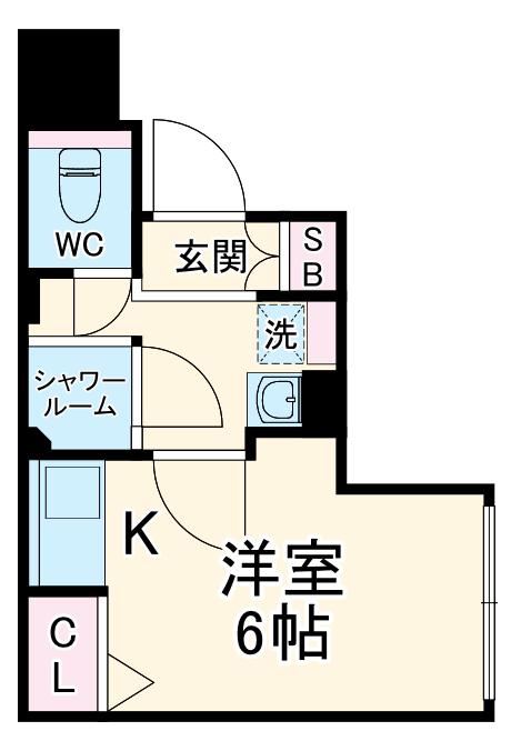 ウエスト-1(ワンルーム/4階)の間取り写真