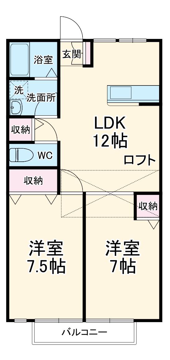 MAHOROBA HOUSEA(2LDK/1階)の間取り写真