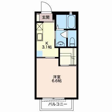 バリュージュN-IA(1K/1階)の間取り写真