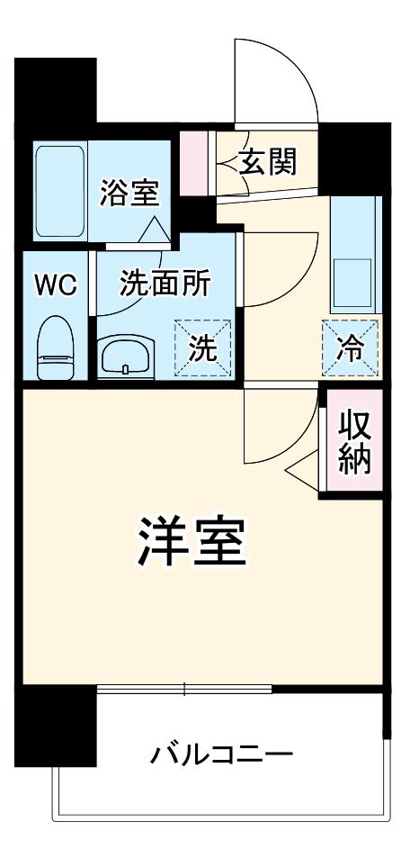 ディアレイシャス金山Ⅱ(1K/8階)の間取り写真