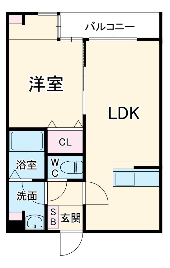 SKリデンテ野毛平Ⅱ(1LDK/1階)の間取り写真
