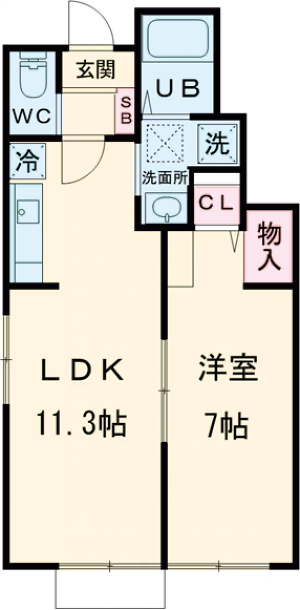 EXCELLENT COURT(1LDK/1階)の間取り写真