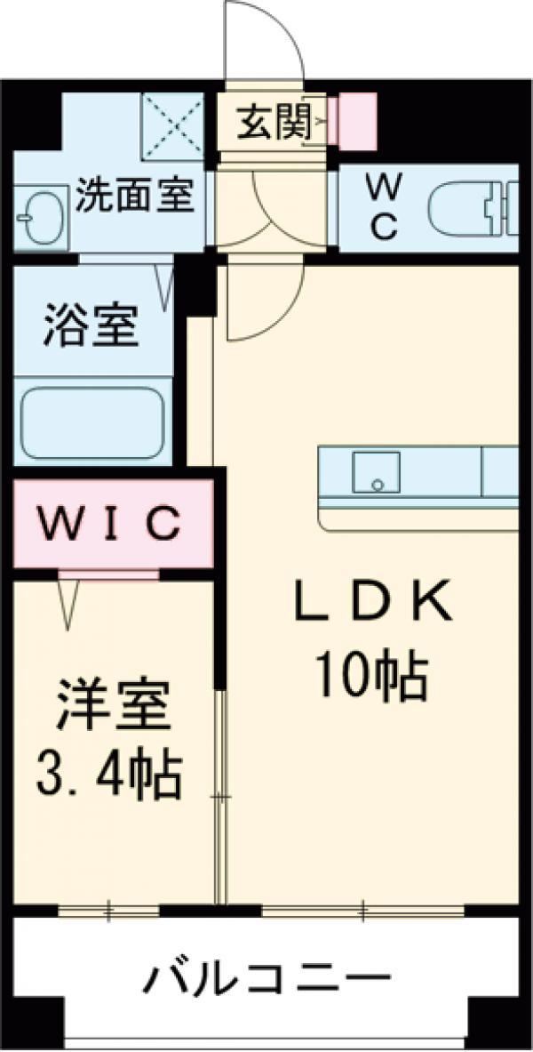 KL東比恵(1LDK/10階)の間取り写真