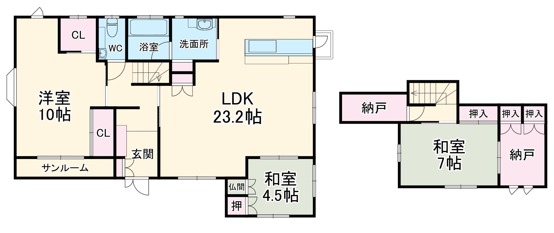愛知環状鉄道 中水野駅 徒歩11分 2階建 築24年(3LDK)の間取り写真