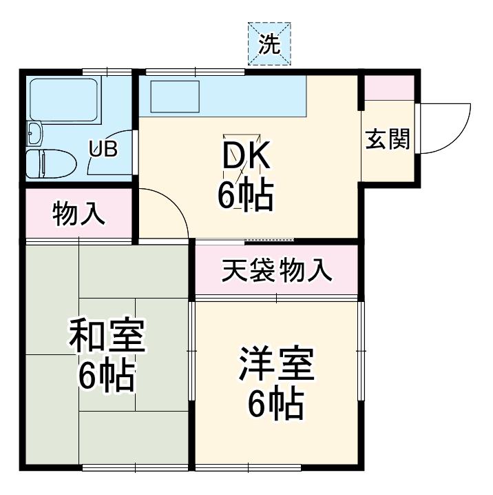小杉ハイム(2K/1階)の間取り写真