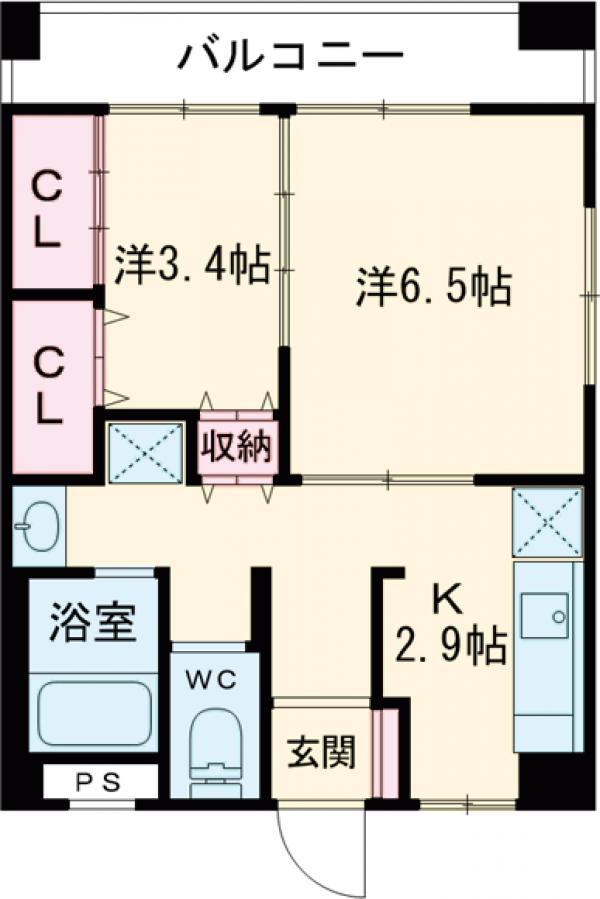 シティ フラッツ(1LDK/3階)の間取り写真
