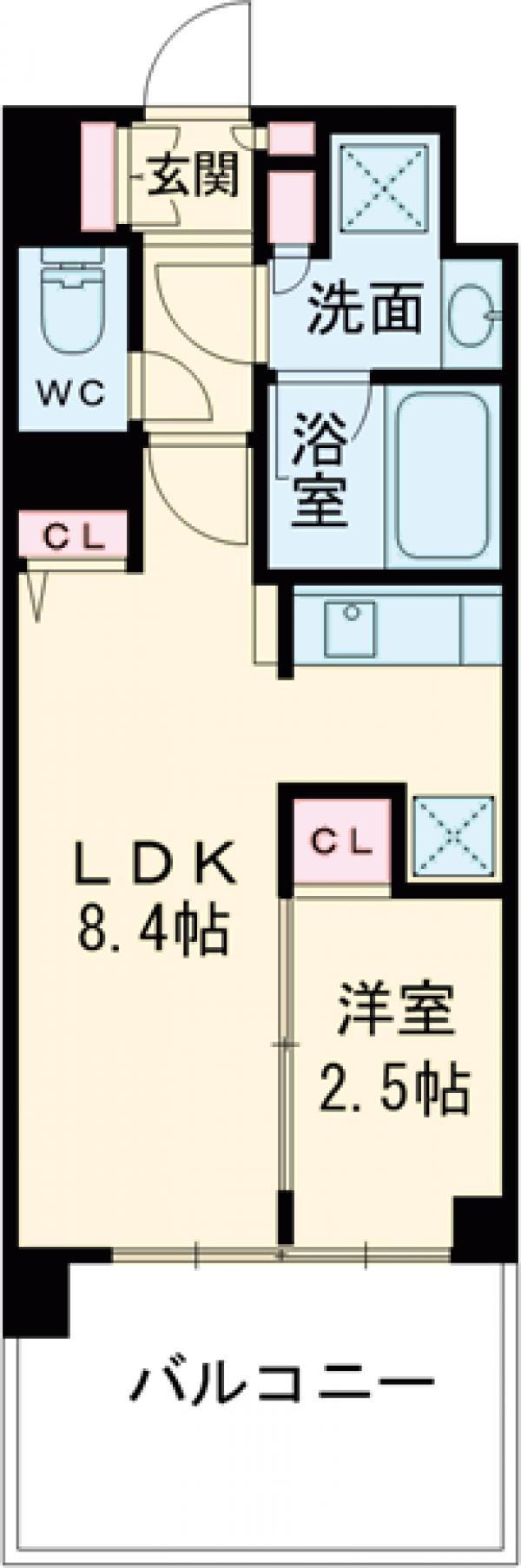 クレストコート東陽町(1LDK/6階)の間取り写真