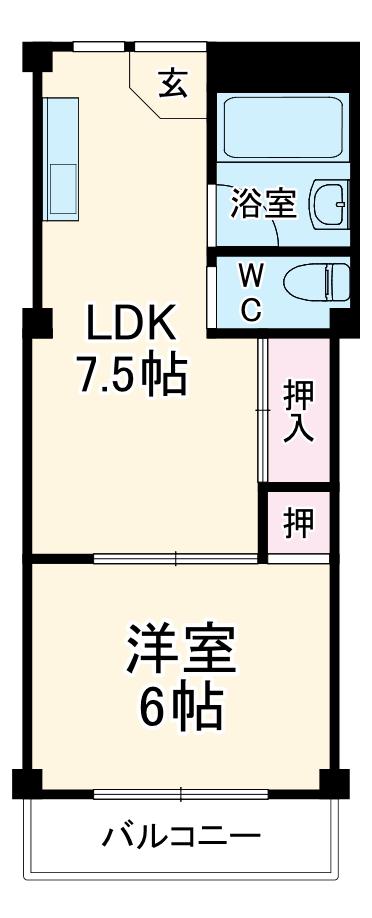 梶ヶ谷NSハイツ(1LDK/3階)の間取り写真