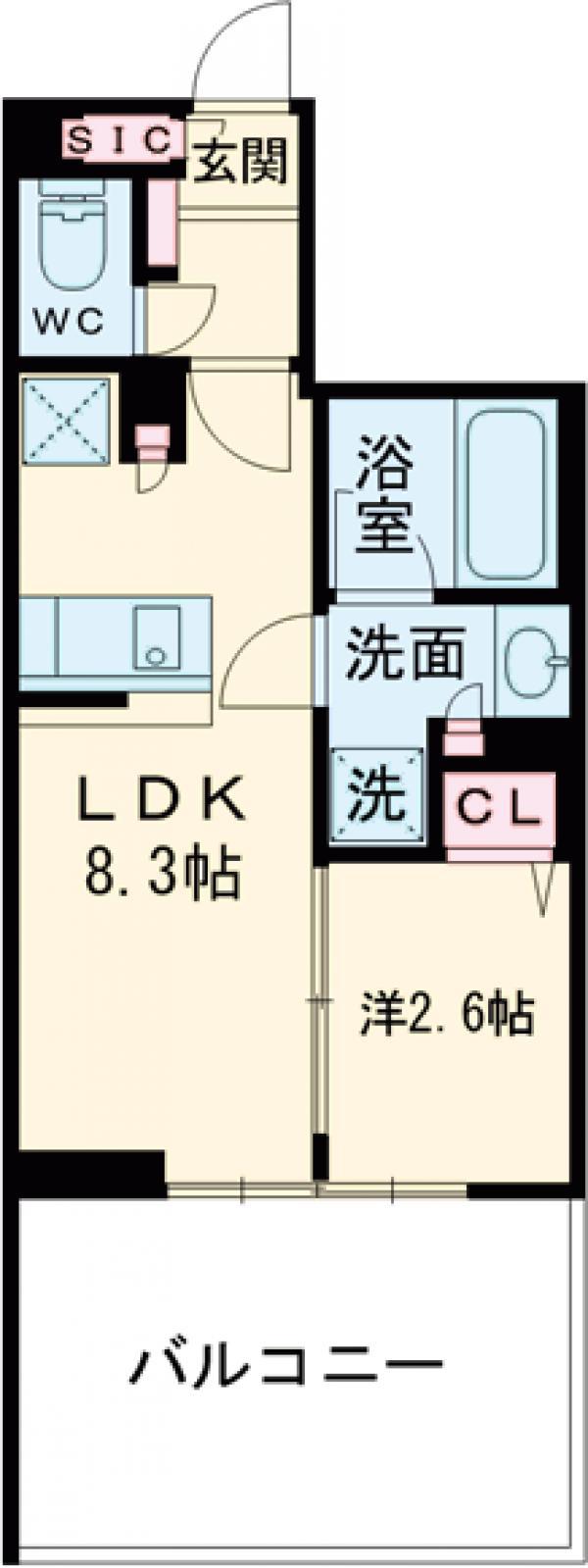 クレストコート東陽町(1LDK/9階)の間取り写真