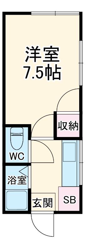 ベストメゾン溝の口(1K/1階)の間取り写真