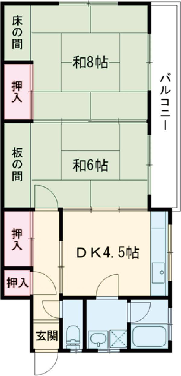 広田マンション(2K/2階)の間取り写真