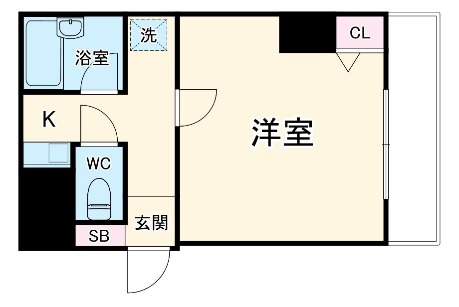 マンションMMS-1(1K/8階)の間取り写真