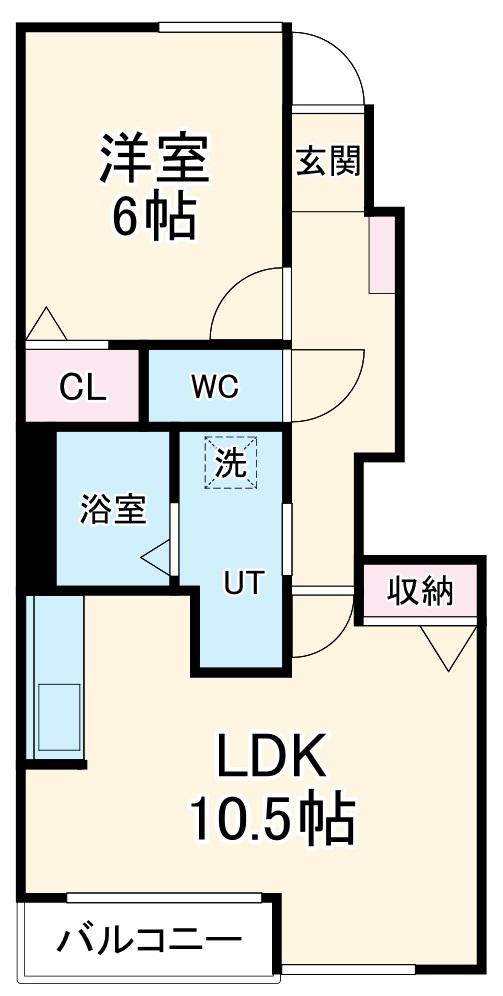 エスポワールⅠ(1LDK/1階)の間取り写真