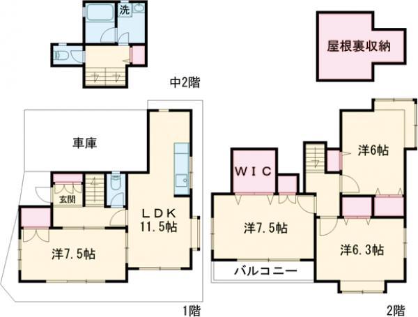 西武池袋・豊島線 保谷駅 徒歩17分 2階建 築27年(4SLDK)の間取り写真
