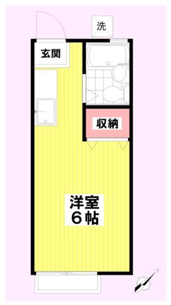 ジュネス1(ワンルーム/1階)の間取り写真