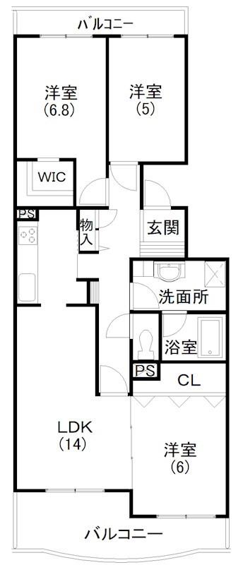 ドルチェ広沢(3LDK/2階)の間取り写真