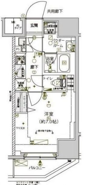 メインステージ南砂町Ⅱ(1K/14階)の間取り写真