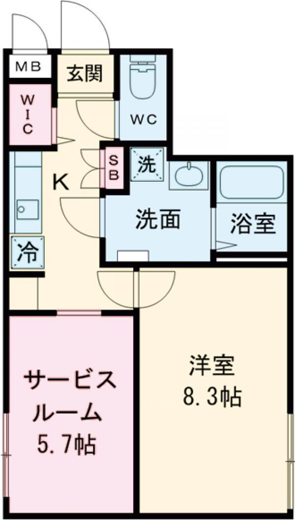 スカイラシクラス武蔵関(1SK/3階)の間取り写真