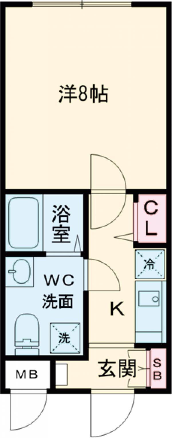 スカイラシクラス武蔵関(1SK/3階)の間取り写真