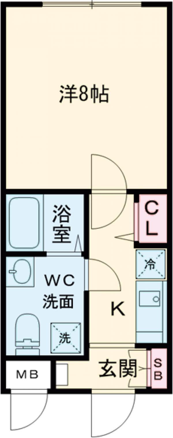 スカイラシクラス武蔵関(1SK/3階)の間取り写真