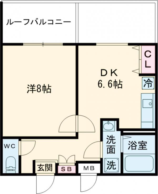 スカイラシクラス武蔵関(1DK/4階)の間取り写真