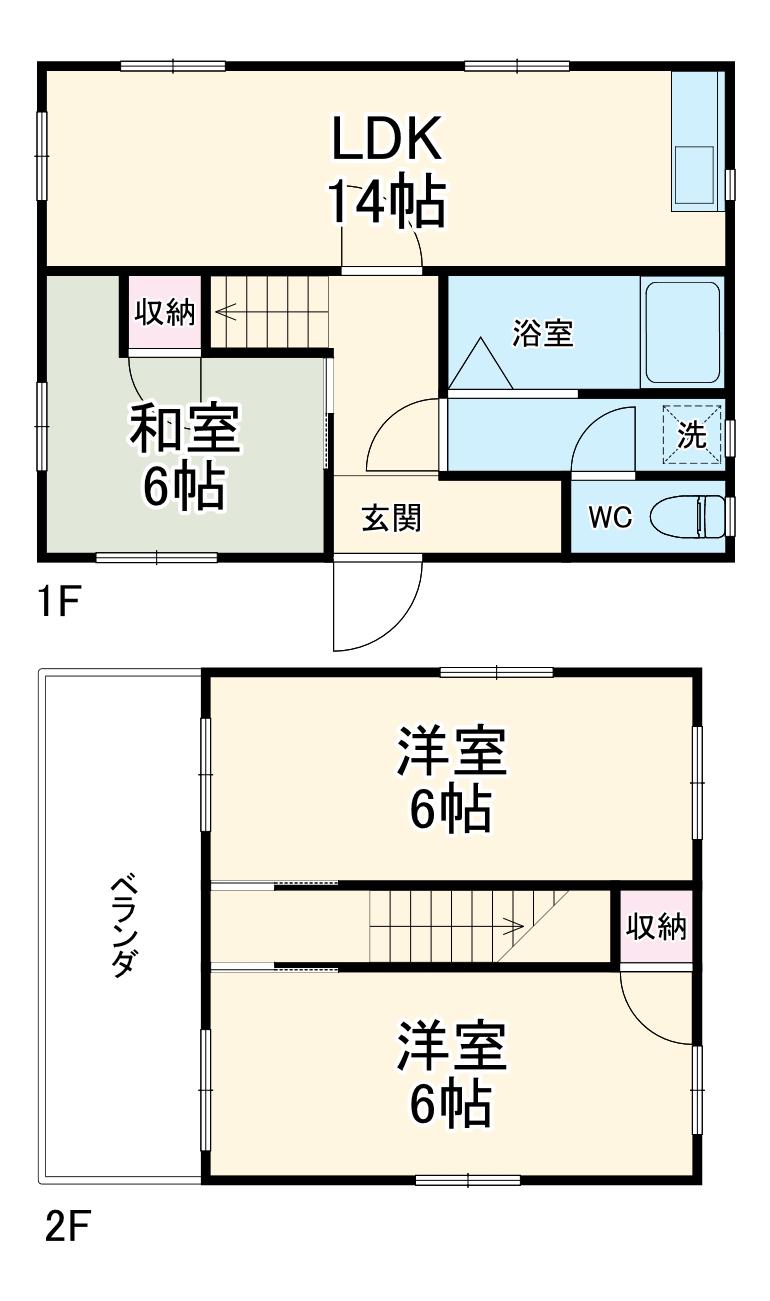身延線 南甲府駅 徒歩43分 2階建 築39年(3LDK)の間取り写真