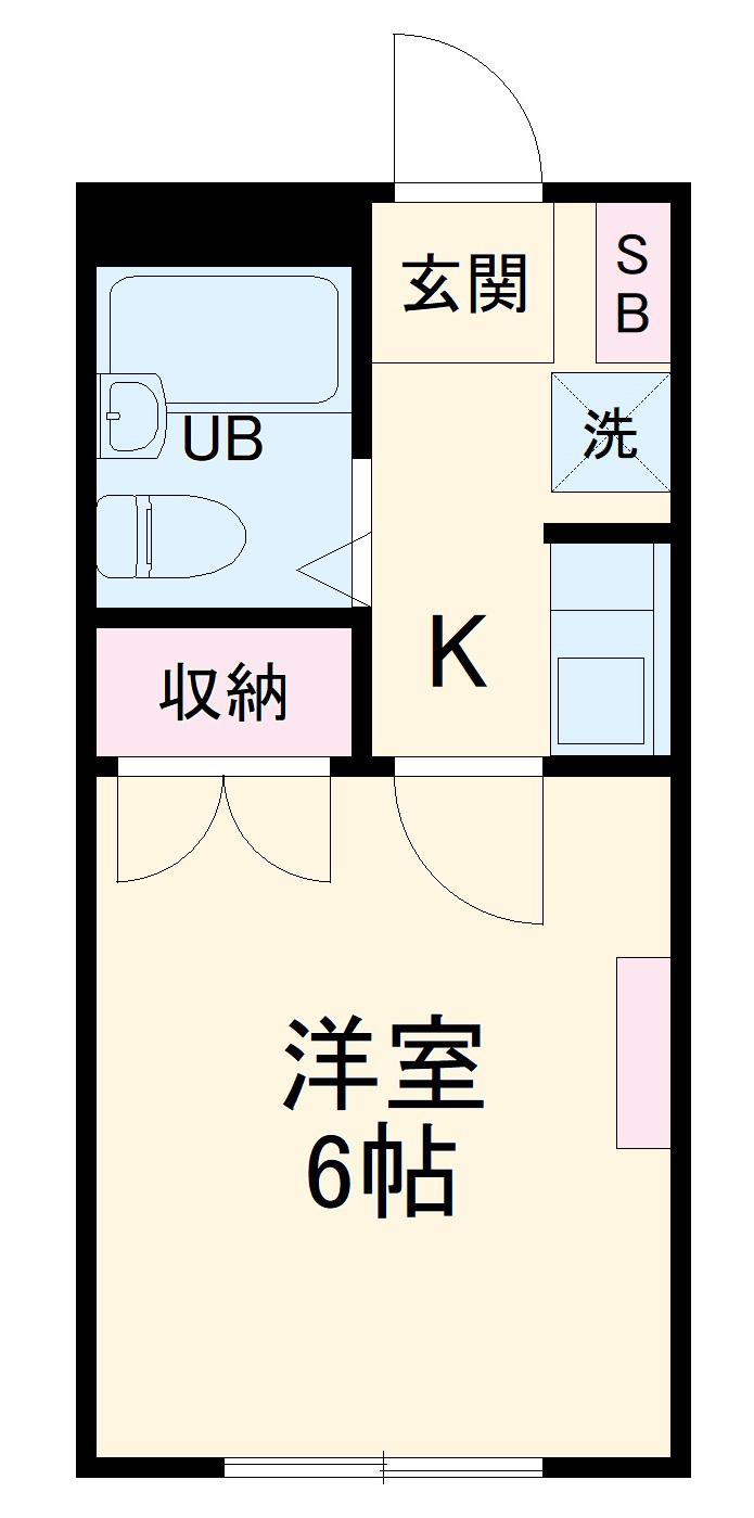 クレアール茅ヶ崎1(1K/1階)の間取り写真