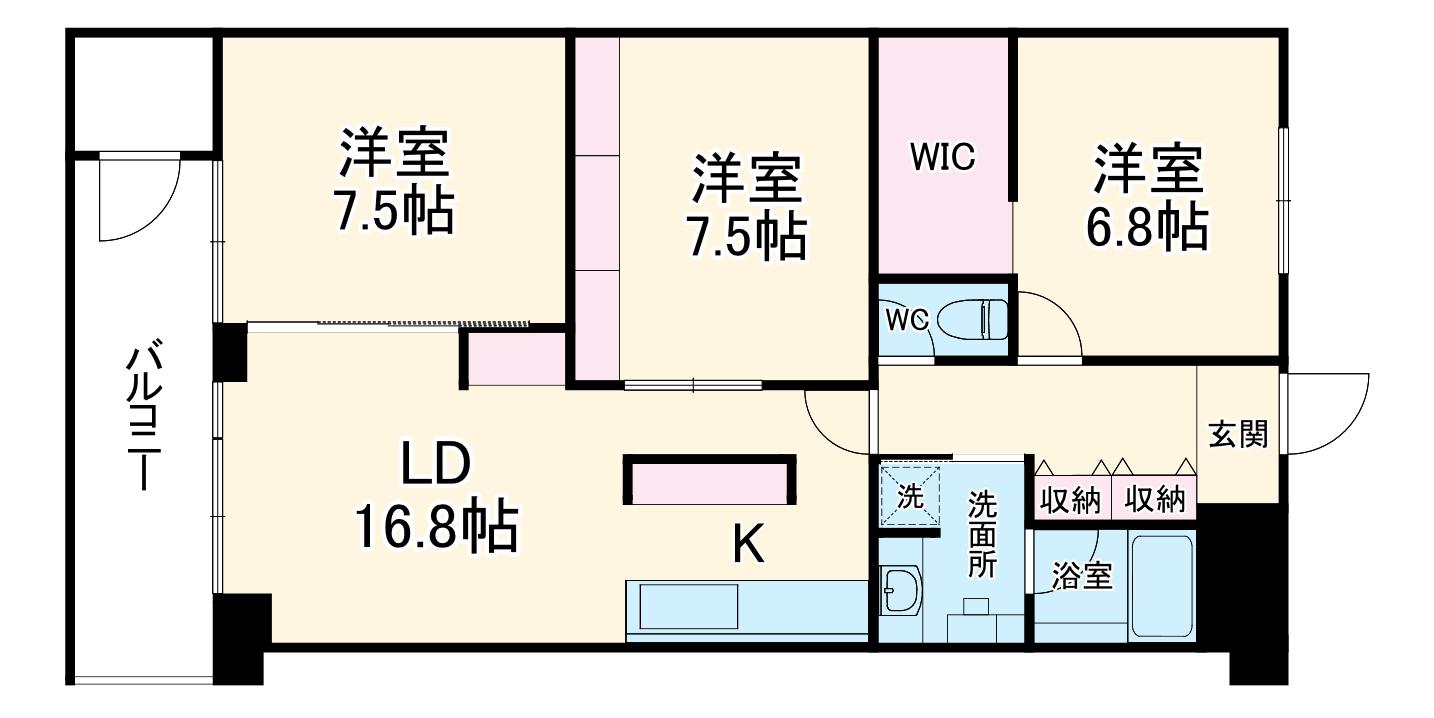 PLENDY浦和別所(3LDK/5階)の間取り写真