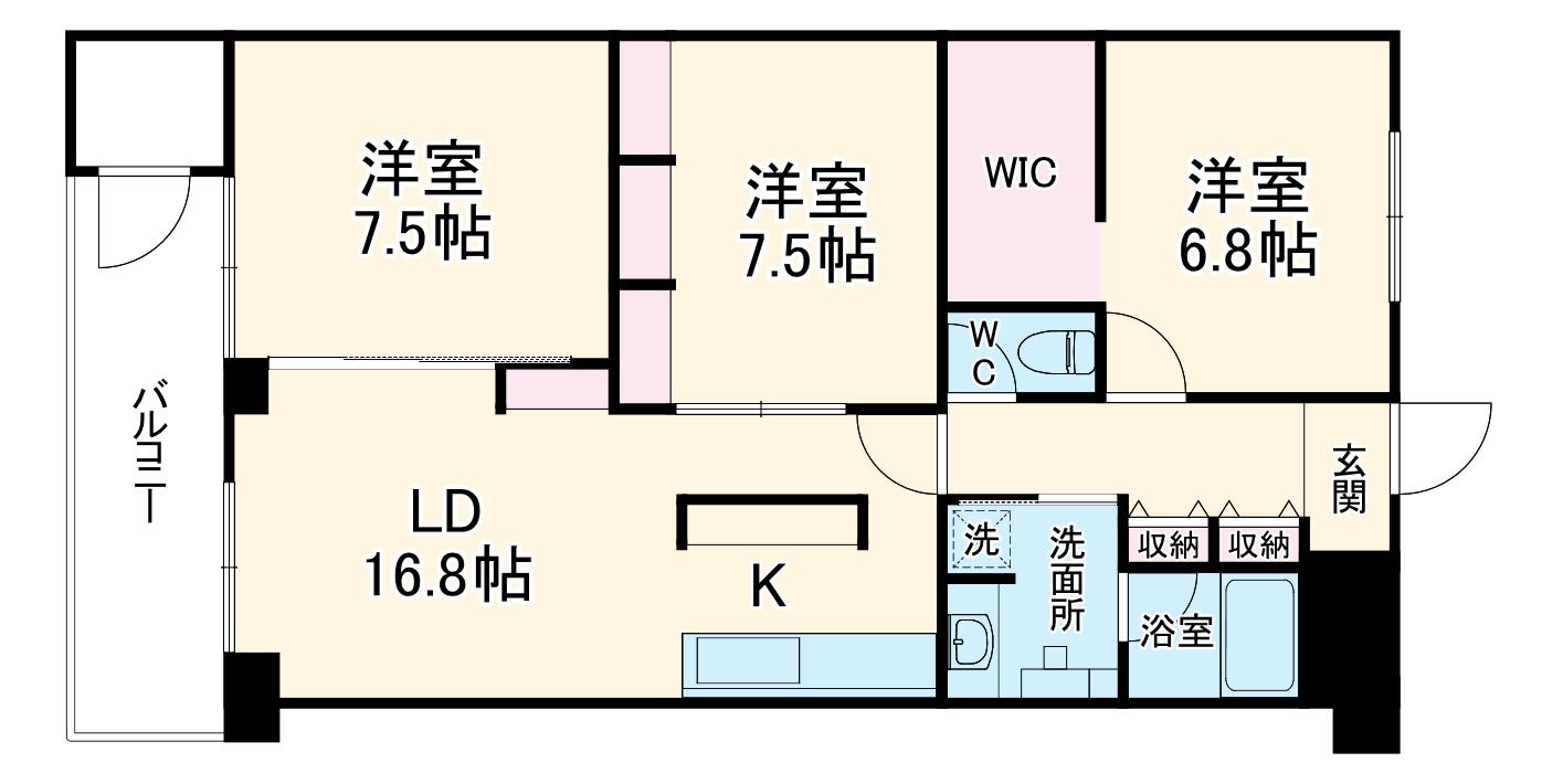 PLENDY浦和別所(3LDK/4階)の間取り写真
