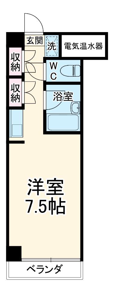峯山ビル(1K/3階)の間取り写真