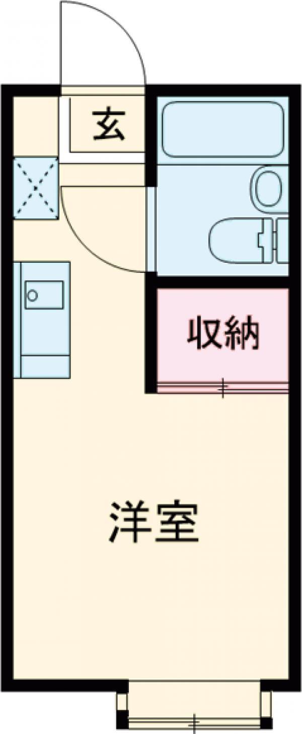 ハイツU(ワンルーム/2階)の間取り写真