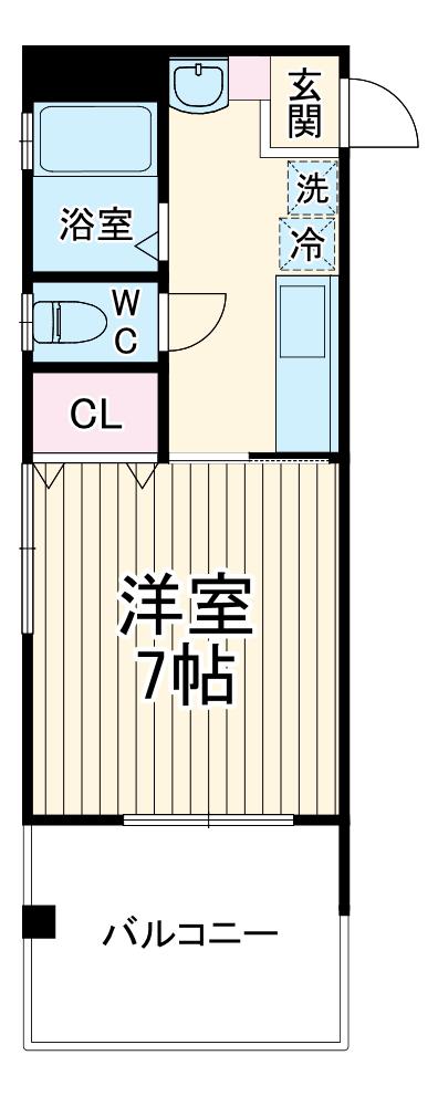 ナーモⅣ(1K/1階)の間取り写真