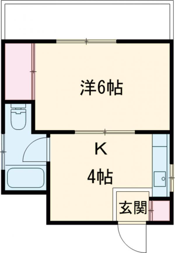 第二柏木ビル(1K/3階)の間取り写真