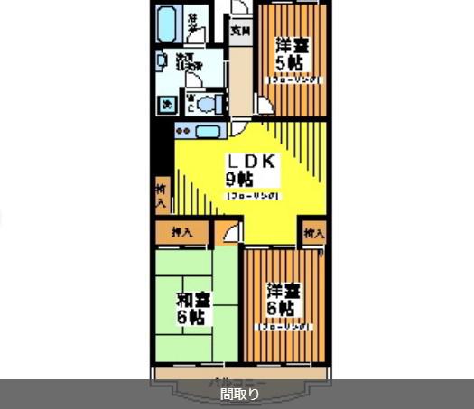 ドエルオガワ(3LDK/1階)の間取り写真