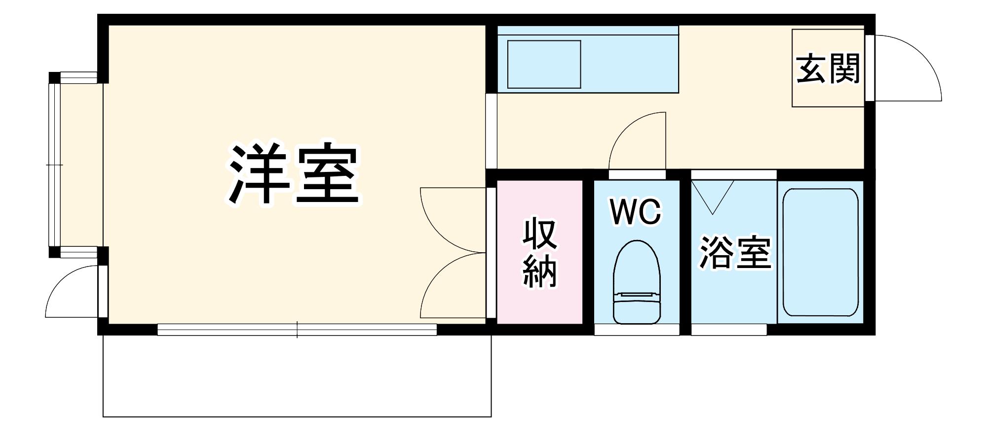 埼玉小川町(1K/1階)の間取り写真