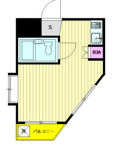 フラワービル(ワンルーム/3階)の間取り写真