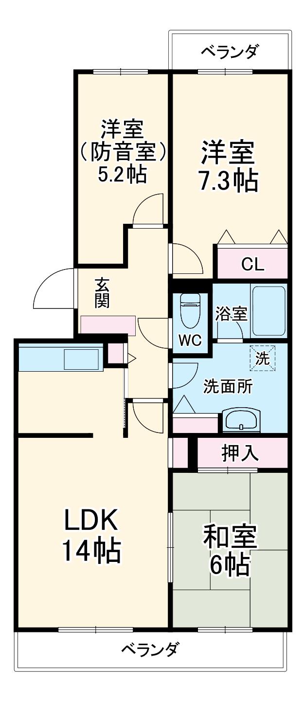 エスポワール松風台Ⅰ(3LDK/1階)の間取り写真